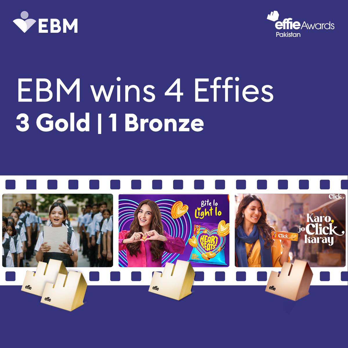 ChatGPT said: EBM Wins Big at Effie Awards Pakistan 2025 with 3 Golds and 1 Bronze