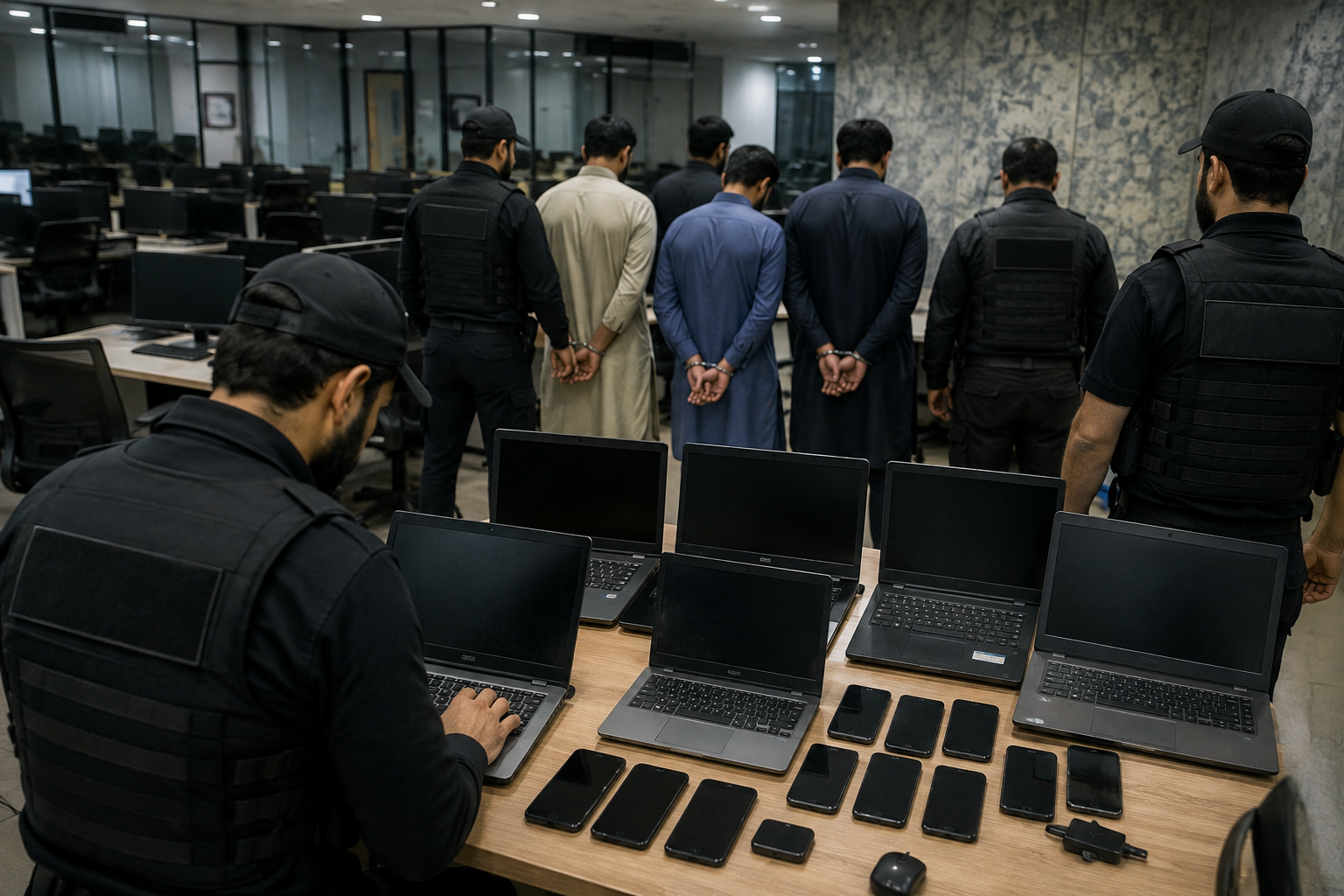 NCCIA Karachi Raids Alleged Scam Call Centre in Gulistan-e-Jauhar, Several Suspects Arrested